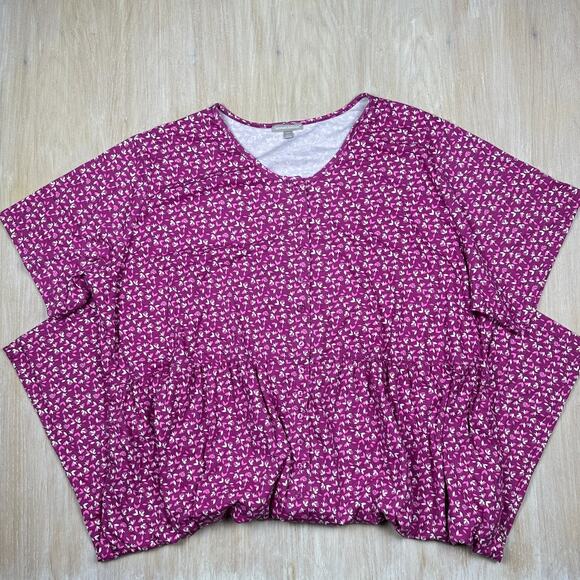 Woman Within Floral Button Up Empire Waist Pockets Midi Dress Plus 5X 38/40 - Picture 2 of 16